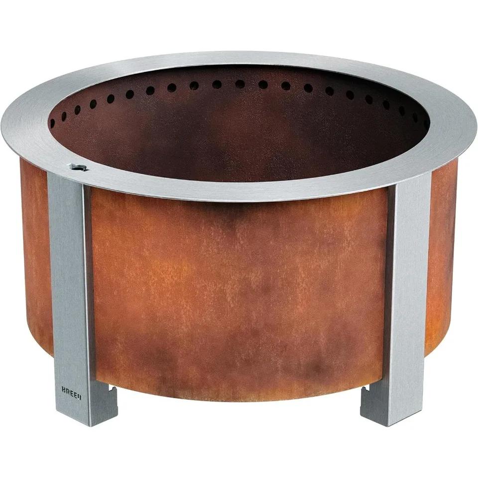 Bezdymový Firepit (X Series 24, Corten Steel) | 27,5 palca bezdymová ohnisko pre vonkajšiu stranu 62 libier Ideálne pre rodiny